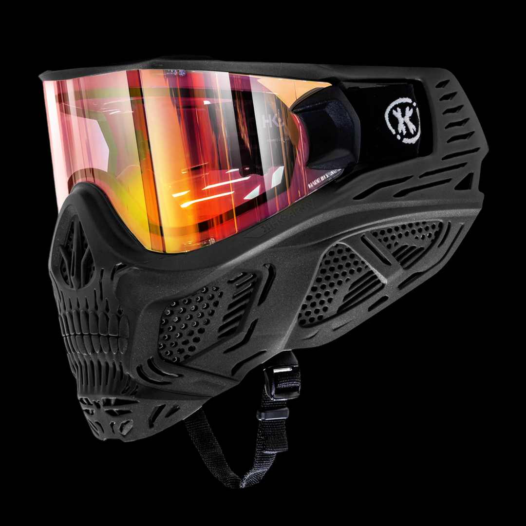 HSTL Skull Goggle "Death" - Black w/ Fire Lens