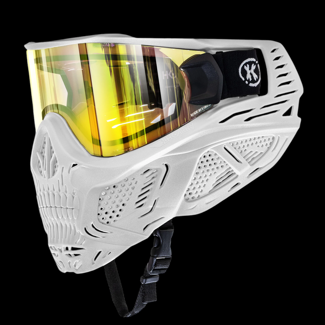 HSTL Skull Goggle "Saint" - White w/ Gold Lens